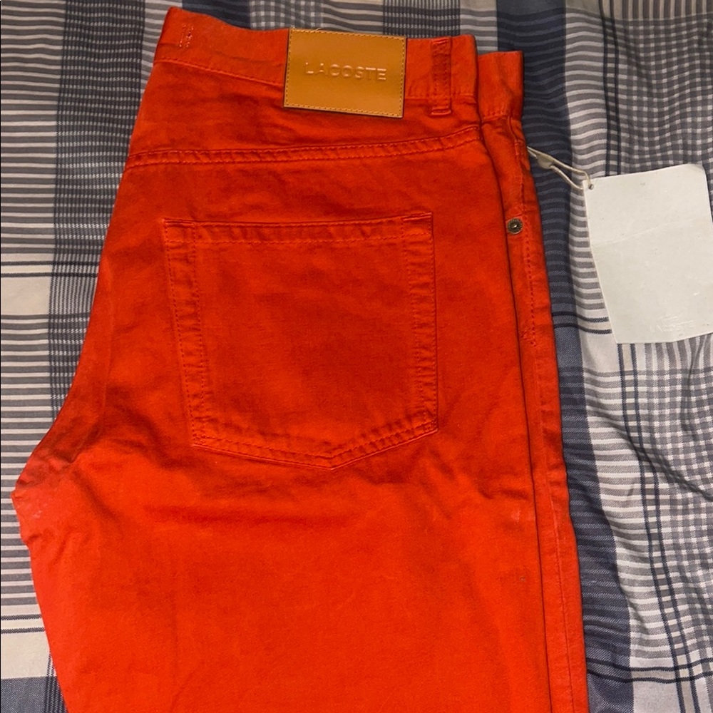 Lacoste Orange Chinos Bold Statement Pants
